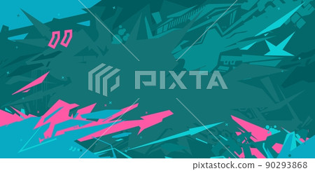 Urban Street Art Graffiti Style Vector Illustration Background Template 90293868