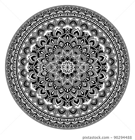 Mandala art (geometric patterns, flowers, lines) 90294488