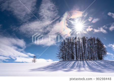 《Hokkaido》 Winter Mild Seven Hills, Biei with snow 《Hokkaido》 Winter Mild Seven Hills, Biei with snow 90298448