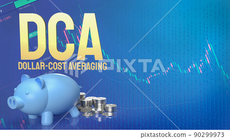 The piggy bank and coins for dca or Dollar Cost Averaging on business background  3d rendering 90299973