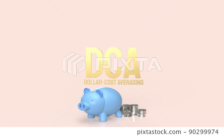 The piggy bank and coins for dca or Dollar Cost Averaging concept 3d rendering 90299974