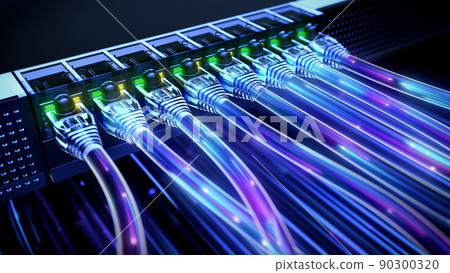 Communication between networks and computers - Stock Illustration ...