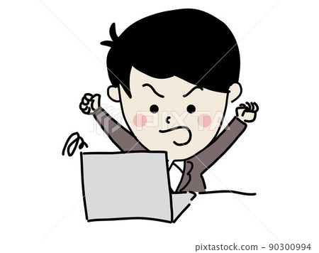 在會議上生氣的遠程辦公 PC 商務辦公人員 90300994