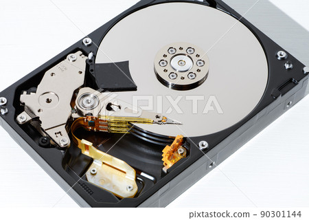 HDD drive Inside the HDD drive, disassembled photo 90301144