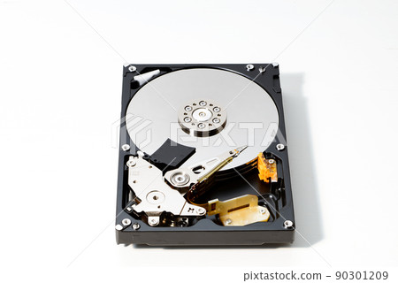 HDD drive Inside the HDD drive, disassembled photo 90301209