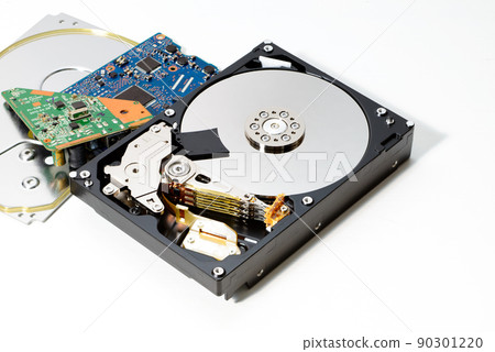 HDD drive Inside the HDD drive, disassembled photo HDD drive Inside the HDD drive, disassembled photo 90301220
