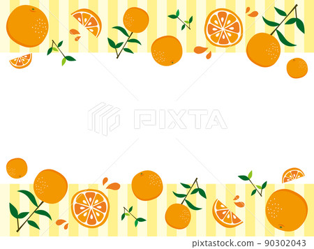 燭台或切橙色和條紋背景框架 90302043