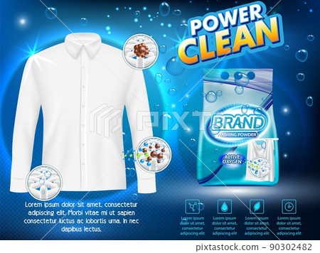 Washing powder advertising vector realistic illustration 90302482