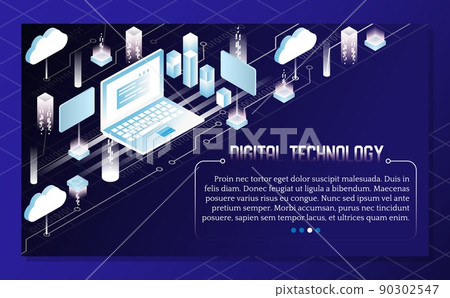 Digital technology vector isometric illustration - Stock Illustration ...