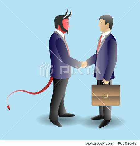 Devil deal concept vector illustration Devil deal concept vector illustration 90302548
