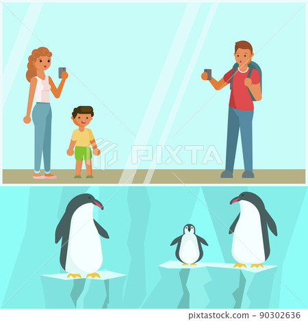 Zoo animals vector flat style design illustration 90302636