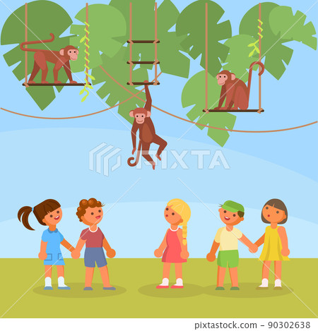 Zoo animals vector flat style design illustration 90302638