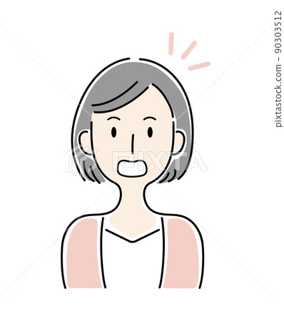 手繪風格，一個驚訝的女人的矢量圖 90303512