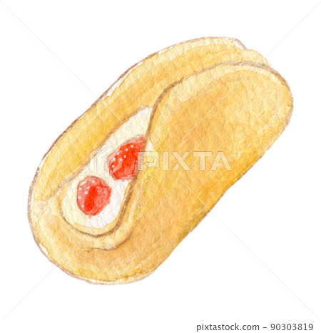 Omelette watercolor illustration 90303819