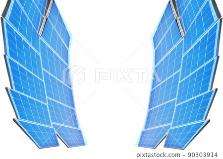 Solar cell system, panel isolated from the background. 90303914