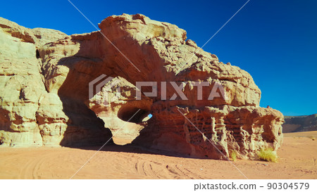 Landscape of sand dune and sandstone nature sculpture at Tamezguida in Tassili nAjjer national park, Algeria 90304579