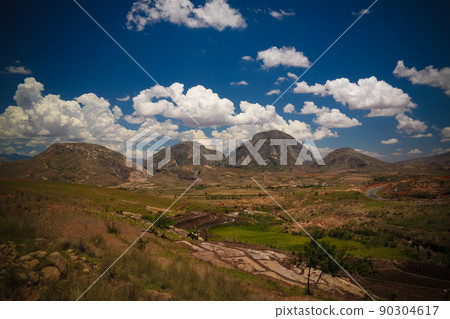 Landscape to Andringitra mountain range, Ihosy, Madagascar Landscape to Andringitra mountain range, Ihosy, Madagascar 90304617