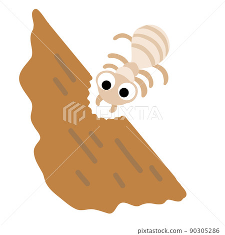 Pop flat illustration of termites eating trees 90305286