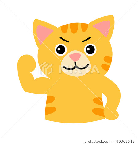 A cat with a guts pose, a tea tiger A cat with a guts pose, a tea tiger 90305513