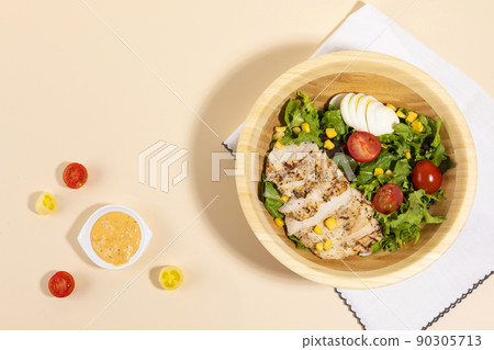 chicken breast salad, white background chicken breast salad, white background 90305713