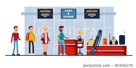 Lost found service vector queue at airport terminal 90308270