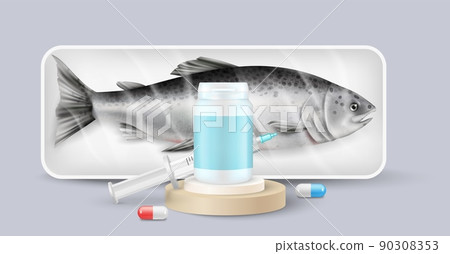 Antibiotic drugs for fish production flat vector 90308353