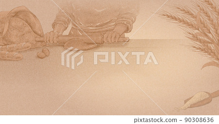 Bread making scene 90308636