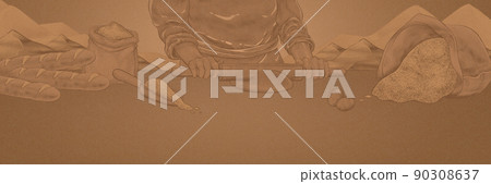 Bread making scene 90308637