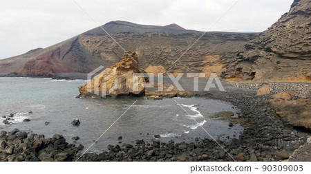 Ocean, rocks and black beach - Lanzarote Ocean, rocks and black beach - Lanzarote 90309003