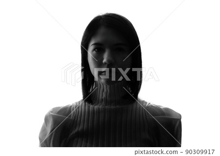 Woman face silhouette Woman face silhouette 90309917