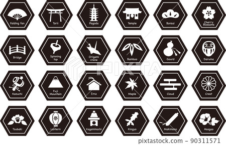 Japanese image icon set 90311571