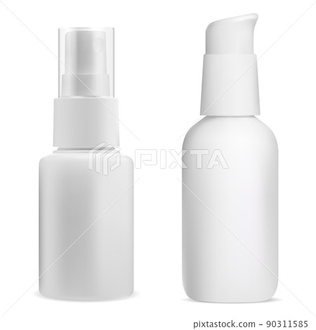 White spray container. Pump bottle mockup pack White spray container. Pump bottle mockup pack 90311585