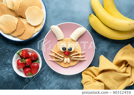 Funny breakfast kids pancake 90312459