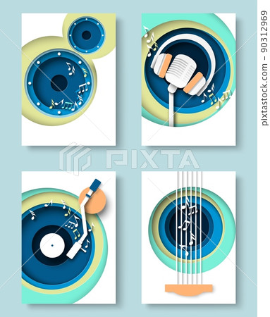 Music layout flyer invitation design vector set 90312969