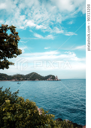 bright sky and clouds in island at the summer 90313208