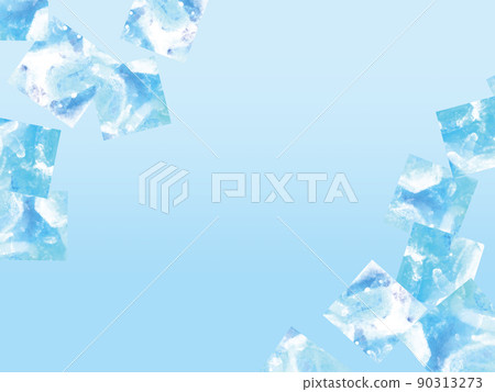 Watercolor-style collage with the image of ice 90313273