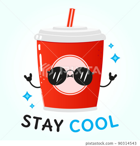 Cartoon Drink In A Plastic Cup Vector Illustration Stock