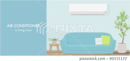Illustration of an air-conditioned living room 90315137