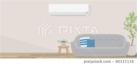 Illustration of an air-conditioned living room 90315138