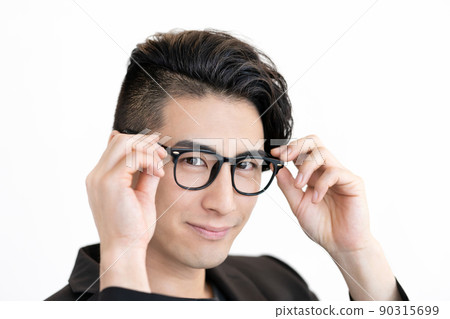 Portrait of a young man wearing glasses "LINK FOREST" 90315699