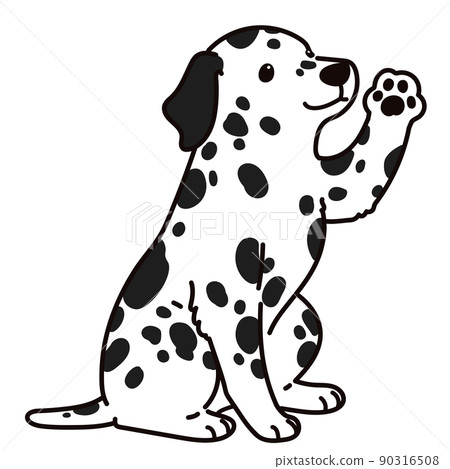 用主線揮舞的簡單可愛的達爾馬提亞插圖 用主線揮舞的簡單可愛的達爾馬提亞插圖 90316508