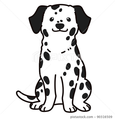 一個簡單而可愛的達爾馬提亞插圖,正面朝前,有一條主線 一個簡單而可愛的達爾馬提亞插圖,正面朝前,有一條主線 90316509