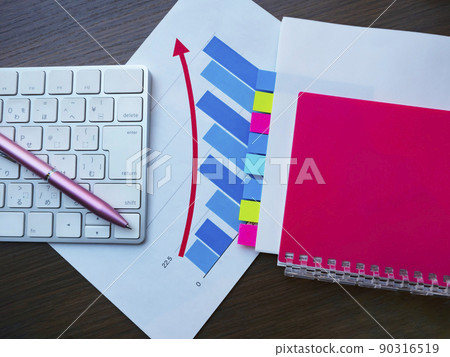 Business image of graphs, documents, personal computers, notebooks (female) Business image of graphs, documents, personal computers, notebooks (female) 90316519