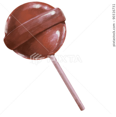 Chocolate cola lollipop stick sweet sugar candy digital painting illustration Chocolate cola lollipop stick sweet sugar candy digital painting illustration 90316731