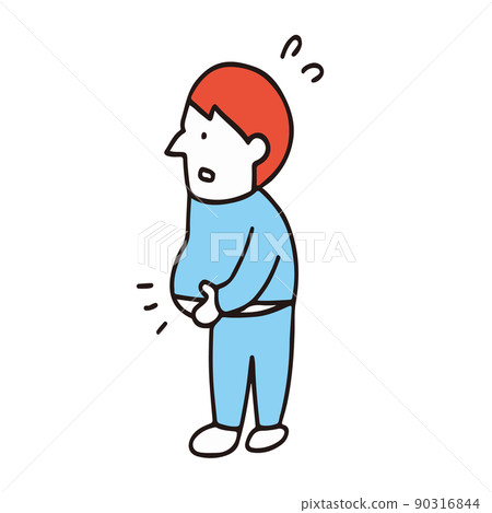 Illustration of a person who is worried about metabolic syndrome beer Illustration of a person who is worried about metabolic syndrome beer 90316844