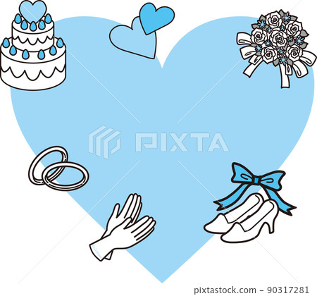 Wedding image_2 Color_Cyan_Hearts and accessories Wedding image_2 Color_Cyan_Hearts and accessories 90317281