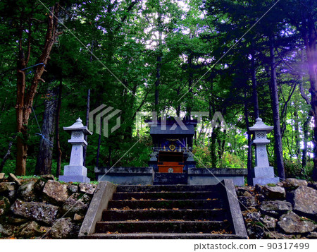 夏季小樽天狗山神社涼爽莊重的氣氛 90317499