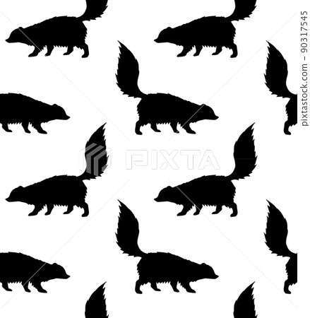 Vector seamless pattern of skunk silhouette 90317545