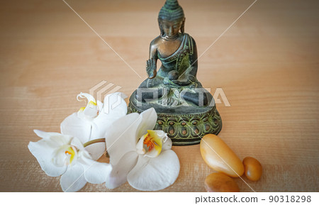 large white orchid flowers on a brown background large white orchid flowers on a brown background 90318298