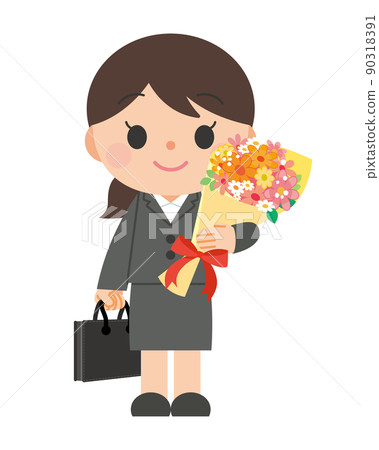 Retired female office worker 90318391